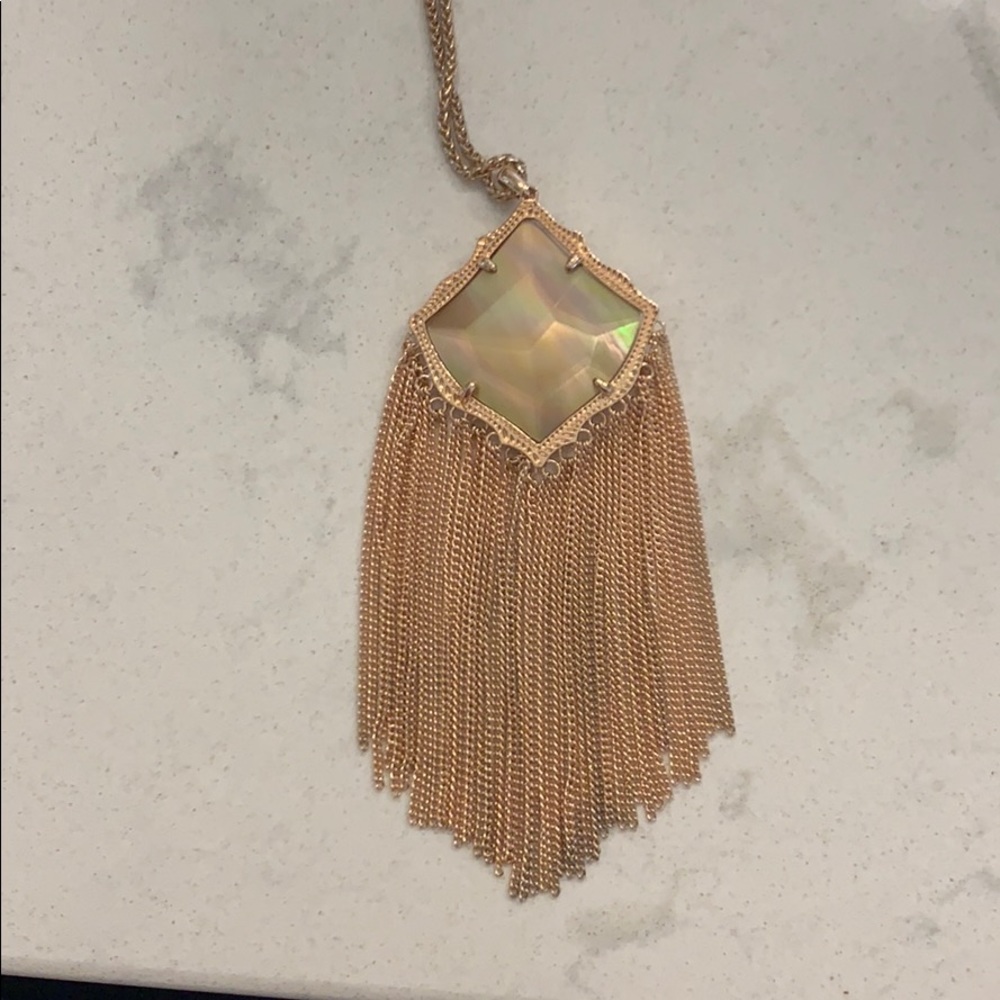Kendra Scott Long Tassel Necklace- Rose Gold
